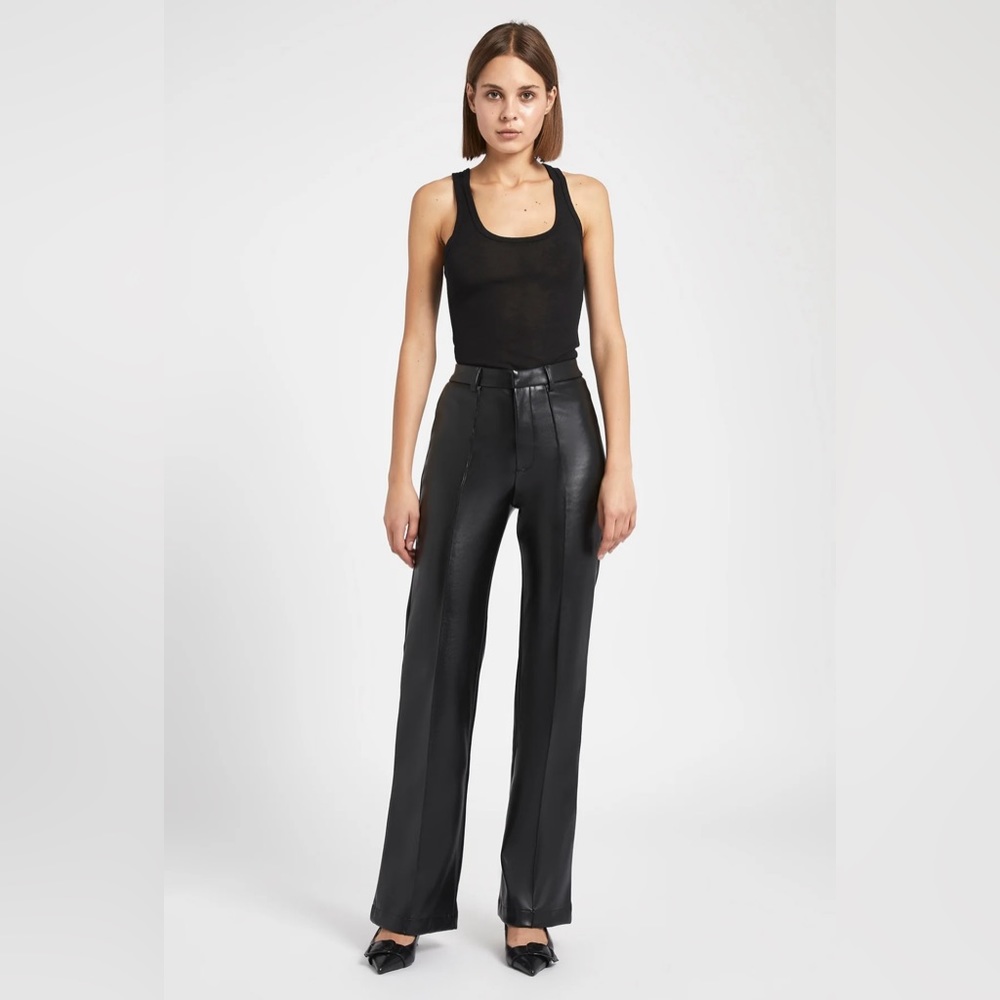 Because of Alice- Wide Leg Leather Trousers